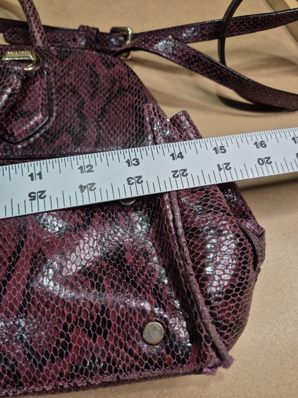Cole Haan Raspberry Snake-Print Purse - Picture 12 of 13